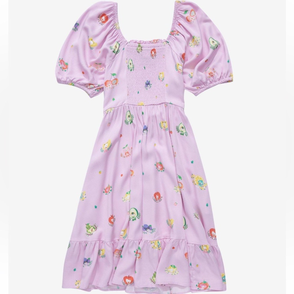 Sanrio Fruits Hello Kitty and Fruits Allover‎ Print Smocked Dress BoxLunch